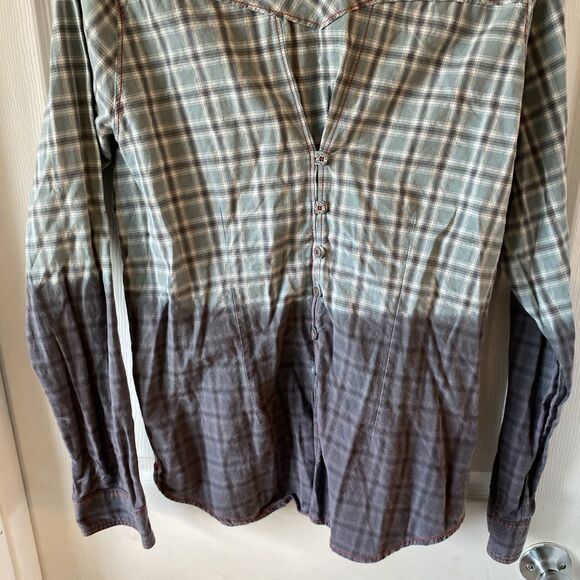 Southern Thread Women’s XL Pearl Snap Button Up Long Sleeve Shirt Plaid Western - Picture 10 of 15